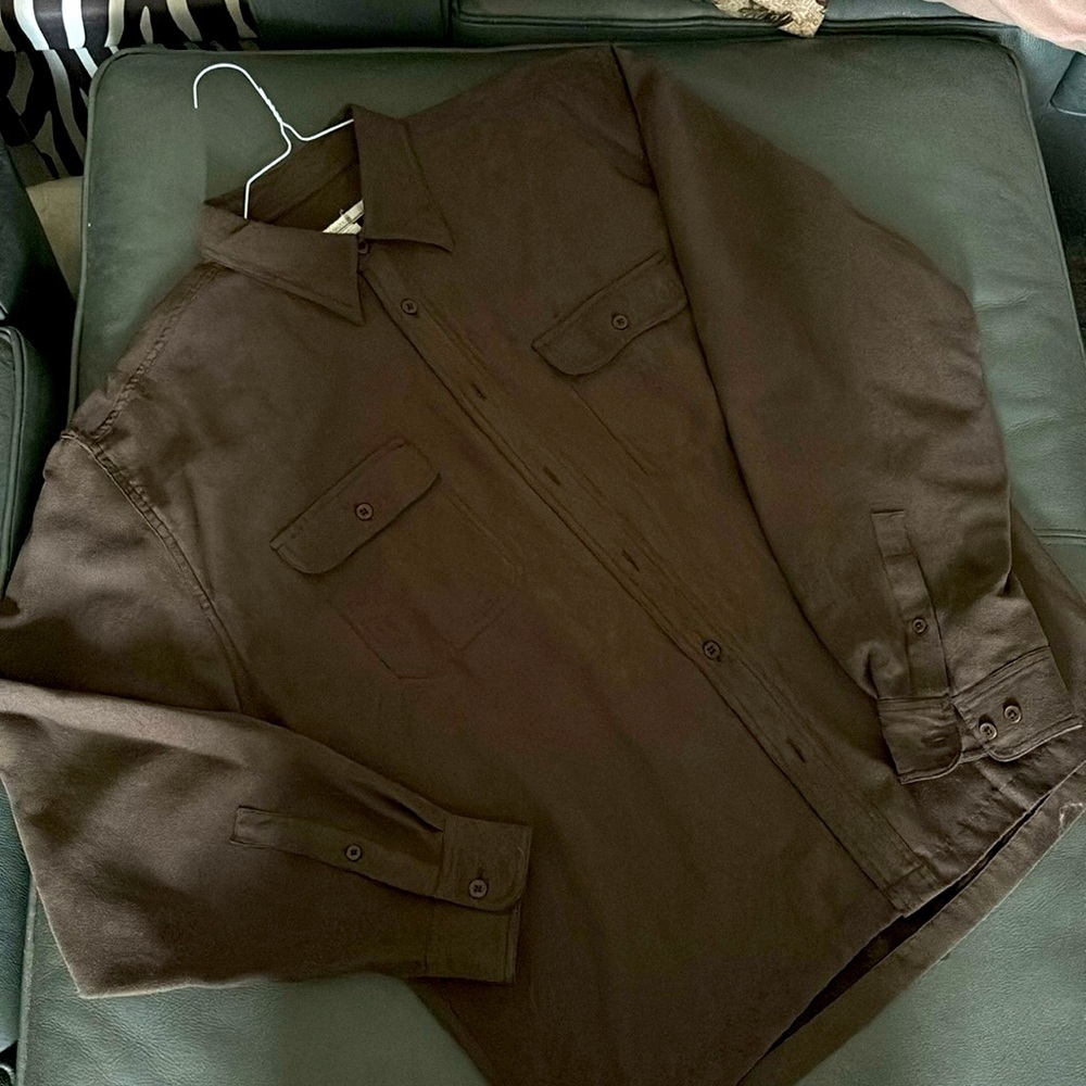 Velvet like soft button up shirt